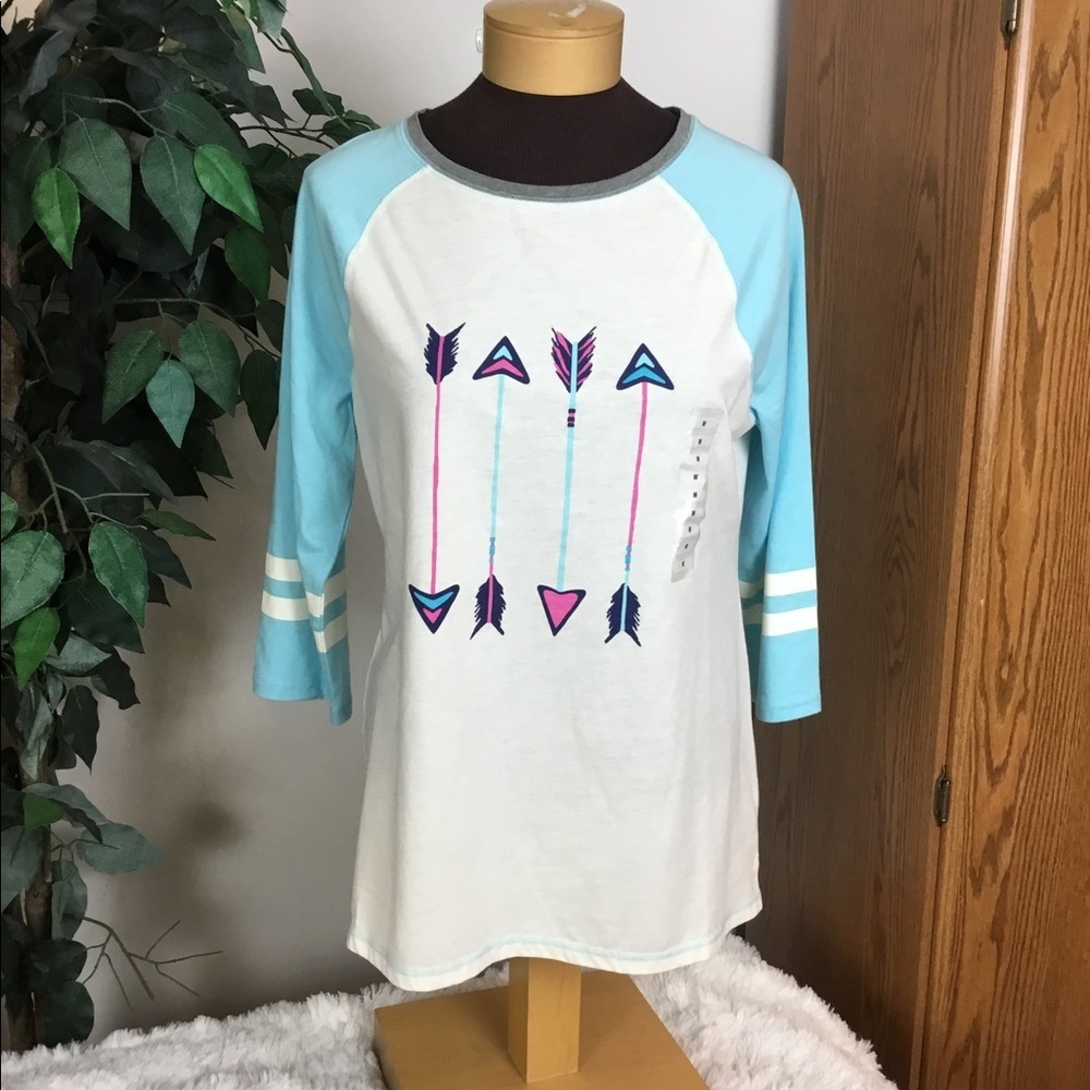 Relativity Intimates med Aqua Arrow sleep/lounge tee 3/4 sleeve